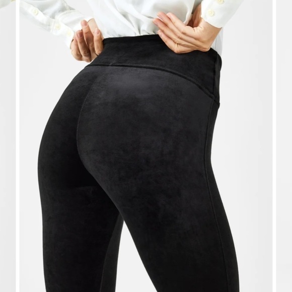 Spanx Black Velvet Leggings Size Xl - Picture 3 of 17